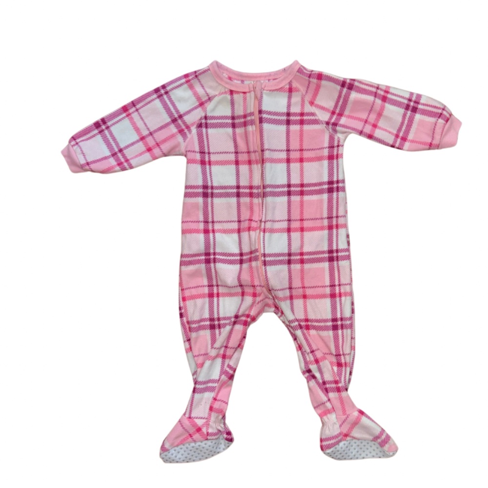 Pink Plaid Baby Pajamas